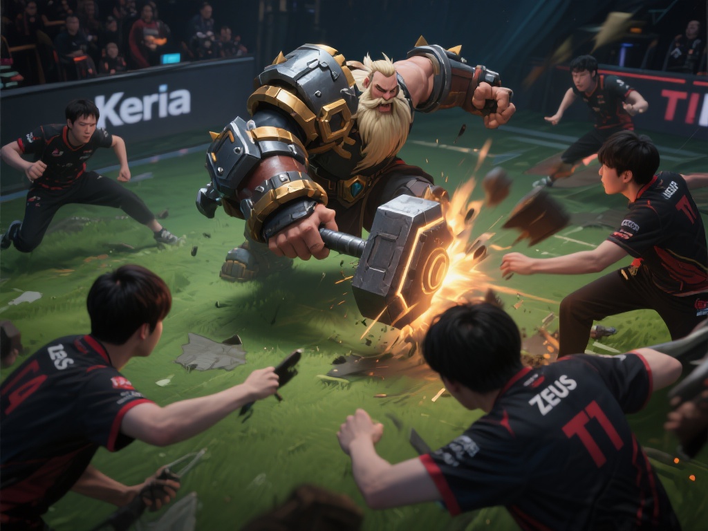 LCK焦点战：Keria波比锤爆Zeus塞恩，T1团战制胜拿龙魂大龙